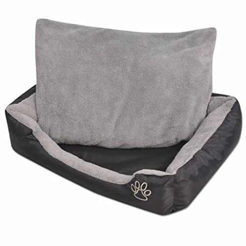 vidaXL Hundebett mit gepolstertem Kissen Hundesofa Hundemöbel Größe S Schwarz