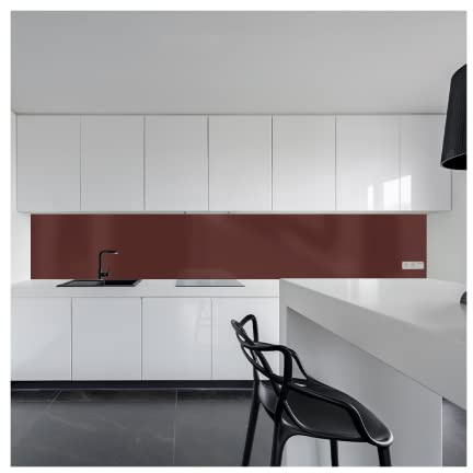 KeraBad Küchenrückwand aus Aluverbund, Spritzschutz Küche, 3mm dick, Kastanienbraun, 40x100cm