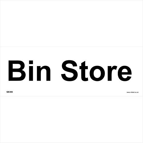 GE355 Bin Store SIGN Door Plaque rubbish garbage trash waste compost recycle 150mm x 50mm 3mm Standard Foamex Foamboard