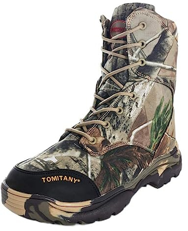 LiliChan Outdoor High-Top da Uomo Allacciatura Impermeabile Stivali da Trekking Tattici Camuffamento da Caccia