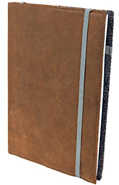 skaard a5 Notizbuch aus Leder, Nachfüllbar, Liniert mit Braun/Triangle-Design