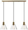 Yosoan Lighting Industrial Modern Vintage Chandelier Loft Bar 3 Way Pendant Light Fittings Clear Glass Shade, Hanging 3 Lights Fixture for Kitchen Island Dining Room Living Room Restaurant