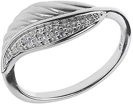 Damen-Ring 925 Sterling Silber rhodiniert floraler Pavé Ring mit Zirkonia weiß 19,1 mm / 60 mm
