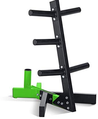 Cap Barbell Olympic Plate Tree Storage Rack for Weights and Bar, Green