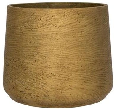 Finestgreen Patt Pflanzgefäß Gold L | Blumentopf für Innen- und Außenbereich, Frostfest, UV-Beständig, wasserdicht | Blumenkübel Betonoptik