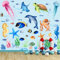 7 BläTtern Wandtattoo Badezimmer Unterwasserwelt Meer Wandsticker Fische Schildkröte Quallen Selbstklebend Wand Aufkleber Kinderzimmer Jungen Deko für Kinder Babyzimmer Schlafzimmer Wohnzimmer KüChe
