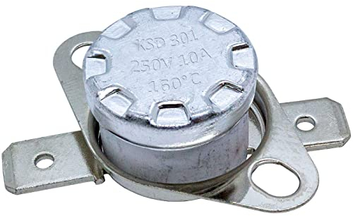 Lumonic Interruttore termico 160°C Contatto NC 250V 10A Interruttore di temperatura termostato KSD301 Bimetal Protezione termica