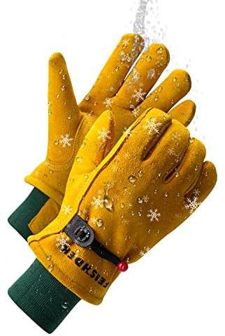 FEISHDEK Warme Deerskin Suede Winterhandschuhe Kinder Wasserdicht FüR 5-7 Jahre Jungen MäDchen Schnee Snowboard Thermo Kinder Handschuhe Winter FüR Eishockey Snowboard Ski