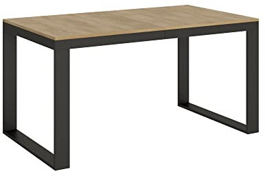 Tischplatte Tecno Evolution Eiche Natur 90 x 160 cm verlängert 90 x 264 Rahmen Anthrazit