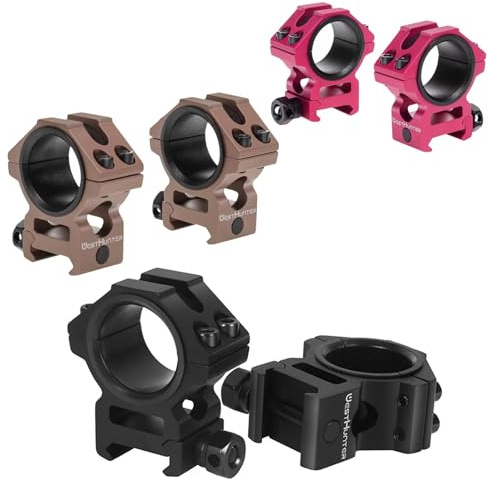 WestHunter Picatinny Zielfernrohr-Ringe, 25,4 mm/30 mm Taktische präzise Niedrigprofil-Zielfernrohr-Montage | 3 Farben/Packung