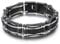 AMDXD Premium Armband für Männer aus Edelstahl, Stahldraht Fahrradkette Manschettenarmband Geschenkidee für Männer, Länge 21cm, Schwarz Silber