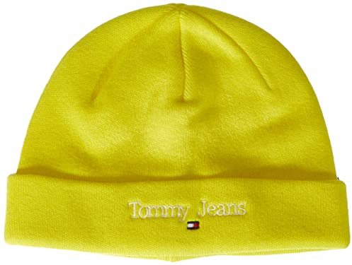 Tommy Jeans Damen TJW Sport Beanie AW0AW12625 Gestrickte Mütze, Gelb, OS