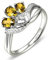 AMDXD Echt Silber Ring für Damen, Gelb Zirkonia Oval 925 Silberring mit Stein Ringe Nickelfrei Geschenkidee Geburtstag, Größe 60