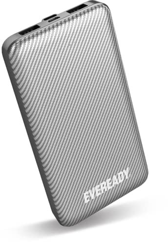 EVEREADY External Battery 10000 mAh + USB-A/Micro-USB Cable - External Battery Phone - Silver