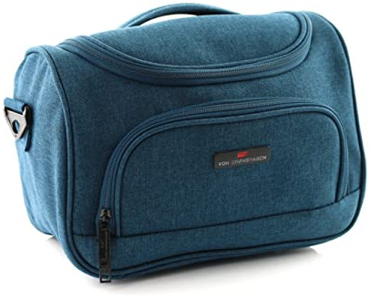 Von Cronshagen Kosmetikkoffer Cloud 2.0 | Kulturtasche aus Polyester | mit abnehmbarem Schulterriemen | Aufsteckfunktion (Petrol)