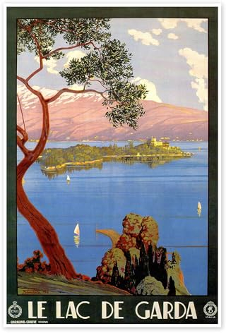 Italien - Gardasee Poster von Vintage Travel Collection 60 x 90 cm Landschaften Wanddeko