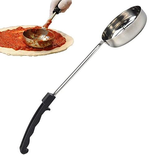 Fituenly Pizza Sauce Ladle Portion Control Serving Spoons 6 Ounce Stainless Steel Food Portioner Solid for Kitchen Cooking