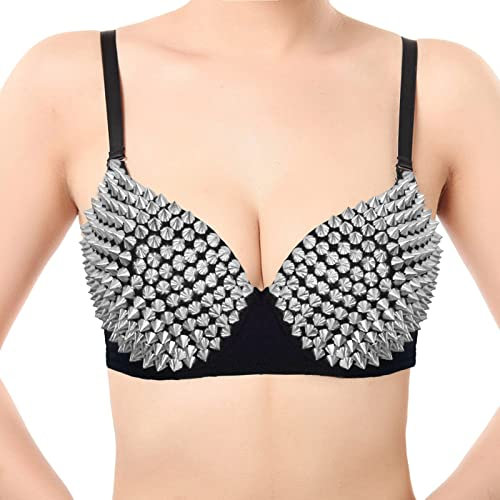 Women's Belly Dance Bra Studded Diamond Bra Night Club Bra Belly Dance Performance Suit Comfortable Bras for Women Running Shirt Yoga Tank Top Wireless Bras for Women UK