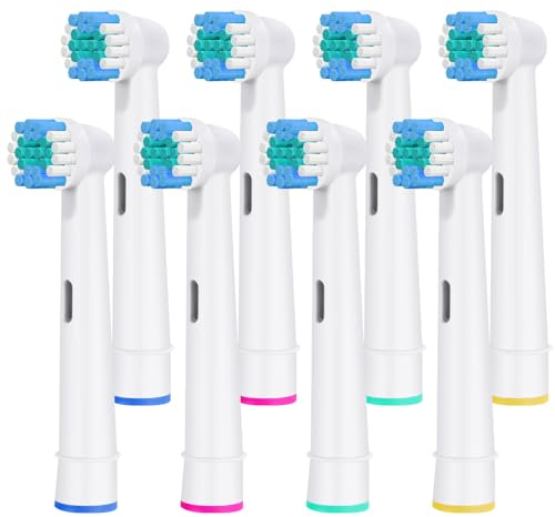 8 Stück Ersatzbürstenköpfe für Oral B, Aufsteckbürsten Erwachsener, Ersatzbürsten Zahnbürstenköpfe Kompatibel mit Elektrische Zahnbürste für Oral B, Schallzahnbürste für Schonende Zahnreinigung