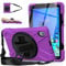 Case for Lenovo Tab M8 FHD 2nd Gen (TB-8705F) Tablet Case Rugged, with Screen Protector, 360° Rotating Hand Stand Strap, Shoulder Strap, Heavy Duty Three Layer Shockproof Cover, Purple