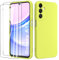 binandteam Cover per Samsung Galaxy A15 4G / 5G (6.5) con 2 Pezzi Vetro Temperato Custodia, Gomma Gel di Silicone tpu Liquida Antiurto Antigraffio Case - Giallo