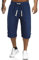 Short Sport Homme Long Cordon Lin Pantalon Travail Vintage Stretch Jogging Plage Coupe Droite Shorts et Bermudas Homme Pas Cher Vêtement Bleu foncé L