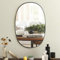 Warmiehomy Bathroom Oval Mirror with Black Frame Wall Mounted Pebble Mirror for Living Room, Bathroom, Bedroom, Entryway Wall Decor 90x60cm