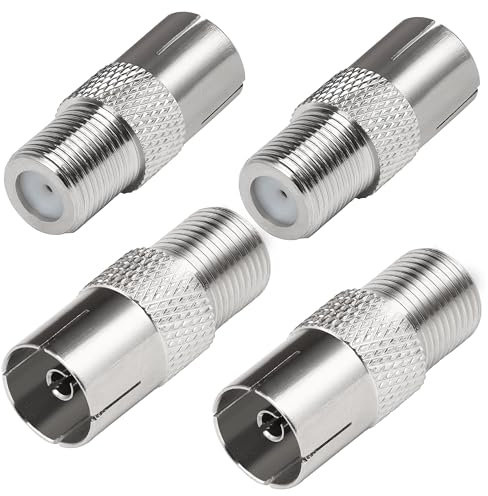 TUOLNK Connettore Antenna TV Coassiale F Femmina a TV - Per Cavi Aerei e Satellitari - 4 Pezzi