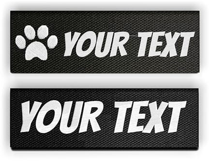 Set mit 2 anpassbaren Etiketten für taktisches Geschirr – 2 personalisierte – Wählen Sie Ihren Text, Ihre Farbe, Größe und Schriftart (12x3cm)