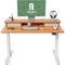 FEZIBO Electric Height Adjustable Standing Desk, 150x60cm, with Double Drawers and Storage Shelf, Light Rustic
