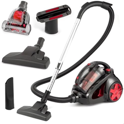 AG 3000 Aspirapolvere Senza Sacco – Aspirapolvere – Resistente ai Pelo degli Animali – Aspirapolvere Senza Sacco – Adatto per Pelo di Animali – 900W – Potente Aspirazione – Rosso