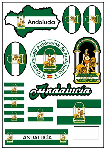 Daged Pegatinas de Andalucía España para mapa – Pegatinas de viaje para coche, moto, motero, bandera decorativa AK