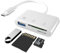 Biglumin Lecteur Adaptateur Carte SD, Lecteur Carte USB c, 3 en 1 Lecteur pour SD, TF, USB. Peut être connecté aux téléphones Mobiles, tablettes, appareils Photo, etc.(Blanc)