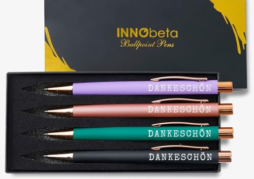 INNObeta Dankeschön Geschenke, Kugelschreiber kleines Danke stift Geschenk, Set 4 Stück, Geschenk danke für alles, Frauen, Mitarbeiter, Kolleginnen, Freunde - Dankeschön