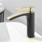 Badarmatur, Badarmaturen Wasserfall Schwarz Gold, Warm- und Kaltmischbatterie, Einhebel-Waschtischmischer mit Einlochmontage, Kurzer Wasserhahn