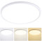 MOONSEA 46W LED Deckenleuchte Flach, 3 Farben 3000K/4000K/6500K Deckenlampe Wohnzimmer, Ultra Dünn Deckenlampe LED für Wohnzimmer Schlafzimmer Kinderzimmer Büro, Ø49cm, Weiß
