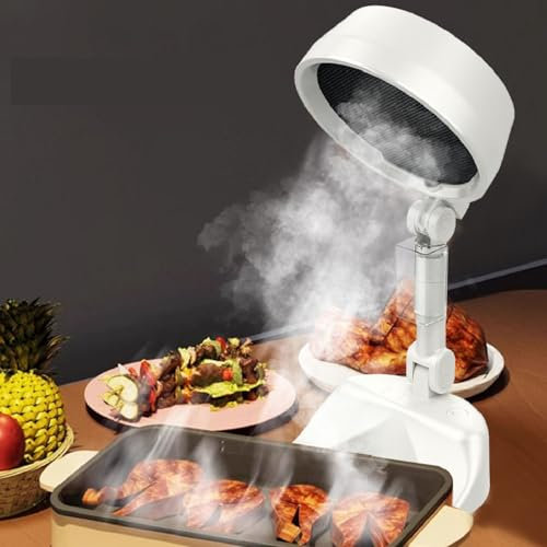 Tragbare Dunstabzugshaube, Desktop-Dunstabzugshaube mit 3 Geschwindigkeiten, Klappbarer Küchenabluftventilator mit Abnehmbaren Filtern, Einstellbarer Winkel für Innengrill, Hot Pot