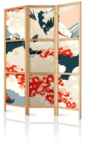 framed concept – paravent en Bois 3 Panneaux 135 x 172 cm, Style Oriental, cloison décorative intérieure