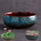 Lotus Bowl Planter,Ceramic Lotus Flower Bowl,Large Caliber Flow Glaze Daffodil Pot,Lotus Water Lily Succulent Household Simple Ceramic Basin,Sacred Bonsai Hydroponic Container (Blue)