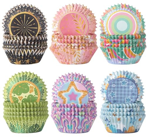 600Pcs Standard Size Cupcake Cases, Disposable Cupcake Baking Liners Cups | Muffin Liners Cupcake Wrappers Holders Baking Cups Set for Holiday Birthday Party Weddings