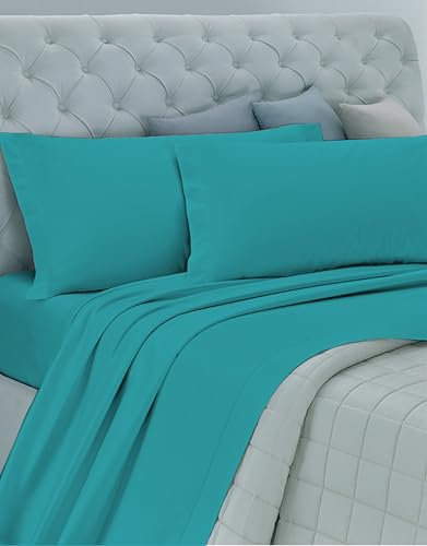Completo Letto Cotone In, 100% COTONE Traspirante Privo di Sostanze Nocive, Qualità Certificata STANDARD 100 by OEKO-TEX Fiducia nel Tessile, 1 PIAZZA E MEZZA, COL TIFFANY, Designed in Italy