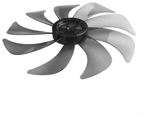 Eawfgtuw Leiser Bodenventilator Tischventilatorblatt Ersatzteile mit Mutterabdeckung, kompatibler Kunststoff-Propeller für stehende oszillierende Lüfter (9-Blatt)