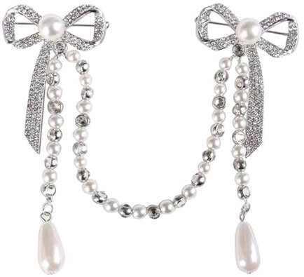 LRXIYODE 1Pièce Broche Perles pour Femmes avec Design Élégant et Chaîne Broche de Poitrine à Accessoire pour Robe pour et Occasions