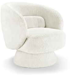 Sessel BOSSA NOVA - 76cm - beige - Polyester Kunststoff drehbar | Montiert geliefert, angenehme Haptik, 360° drehbar, hochwertiger Bezug, hoher Sitzkomfort, Rundumbezug