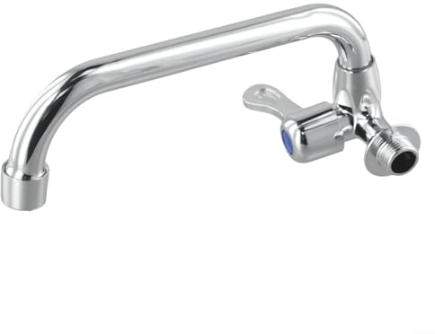 Grifo de fregadero de cocina, aleación de zinc montado en la pared monomando grifo de agua fría filtro purificador para lavabo cromado