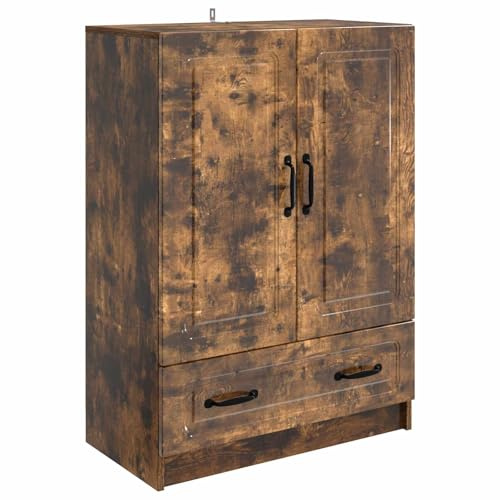 vidaXL Sideboard Geräucherte Eiche 66 x 34,5 x 92 cm Holzwerkstoff, Moderner Sideboard, rechteckige Aufbewahrungseinheit, viel Platz, praktischer Möbelorganizer, Innenschrank mit Regalen