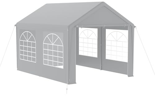 FIVMEN Pavillon Partyzelt 3x4 m mit 4 Abnehmbaren Seitenwänden Wasserdicht Stabil Winterfest Sonnenschutz Gartenpavillon Party Zelt Gartenzelt, Grau