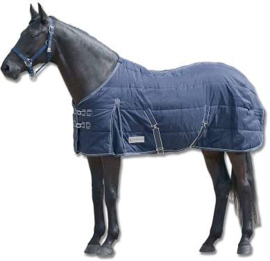 WALDHAUSEN ECONOMIC Stalldecke, 200 g, für Pferd, Decke, Klassisch, Navy/bianco, 105 cm