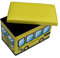 GMMH Hocker 49 x 31 x 31 cm Faltbarer Original Spielzeugbox Spielzeugtruhe Spielzeugkiste AufbewahrungsboxSitzhocker faltbar (Shool Bus)