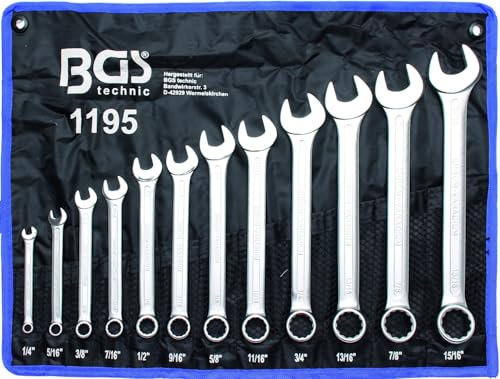 CLES MIXTES COTES POUCES, IMPERIALES, US, SAE, JEU DE 12 CLES